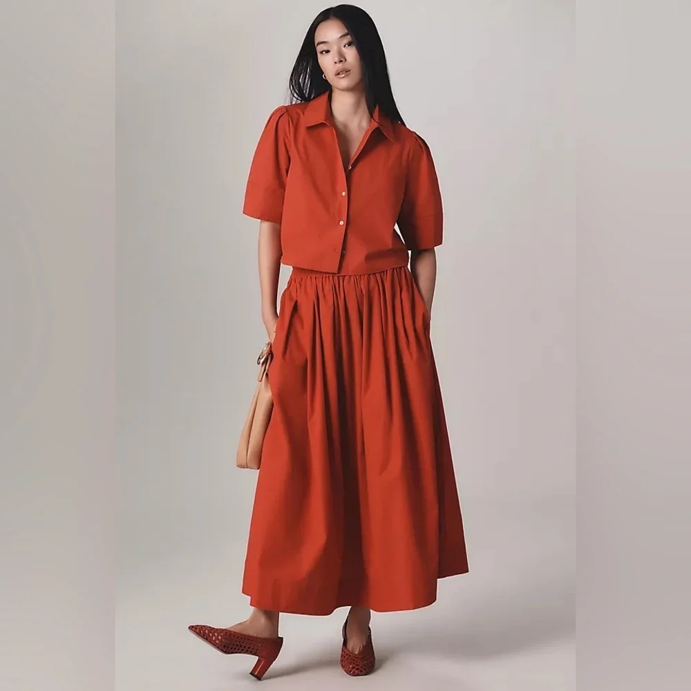 NWT! Anthropologie Maeve Pull-On Circle Skirt - Multiple Sizes 🍊 - Picture 4 of 8